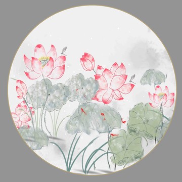 圓形荷花