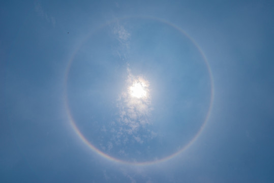 夏季天空的太阳日晕