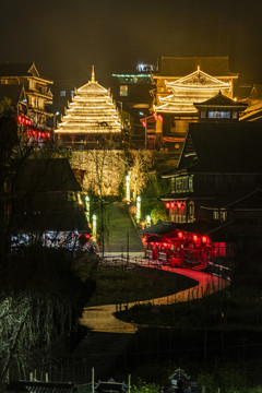 三江侗寨夜景