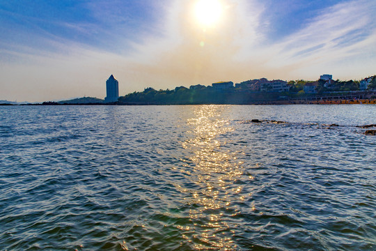 青岛大海城市风光