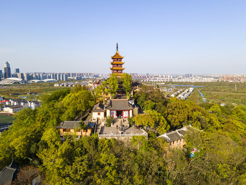 航拍南通狼山风景名胜区