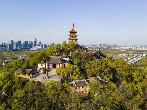 航拍南通狼山风景名区