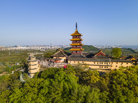 航拍南通狼山风景名胜区