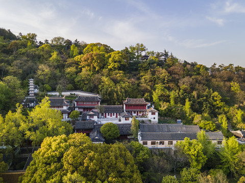 航拍南通狼山风景区