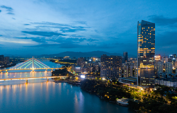 惠州市合生大桥与惠州大桥夜景