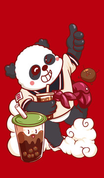 熊猫奶茶IP形象