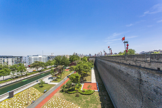 西安城墙北门东段环城公园