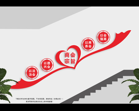 商會(huì)宗旨樓梯文化墻