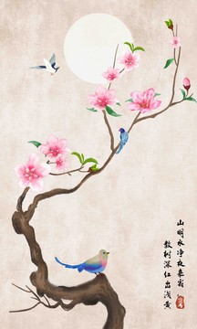 桃花插画