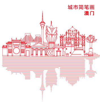 澳门城市简笔画