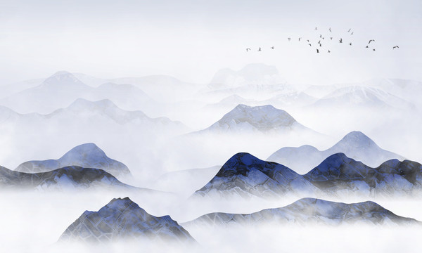 水墨遠(yuǎn)山