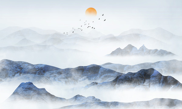 水墨屏風