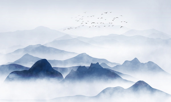中國(guó)風(fēng)水墨山水背景