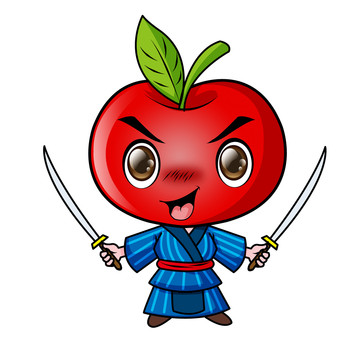 苹果武士卡通设计
