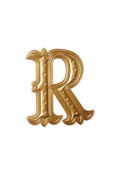 金色字母r的剪接路径
