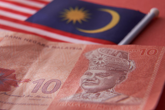 马来西亚国旗和马来西亚货币10林吉特