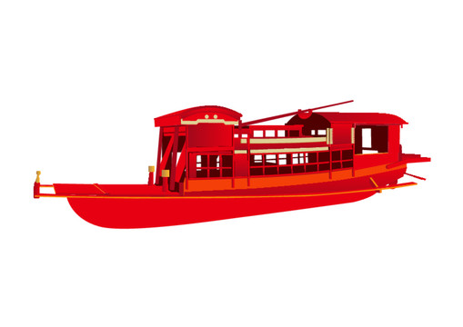 南湖红船矢量图
