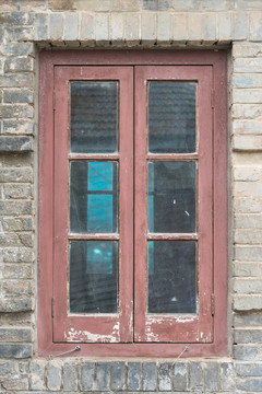 老式玻璃木窗