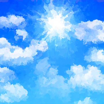 唯美天空云海云彩油畫背景