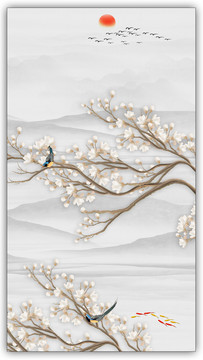 新中式花鳥玄關(guān)