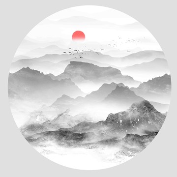 新中式水墨山水畫