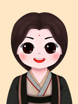 手繪女孩頭像