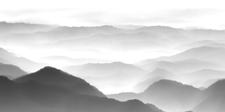水墨山