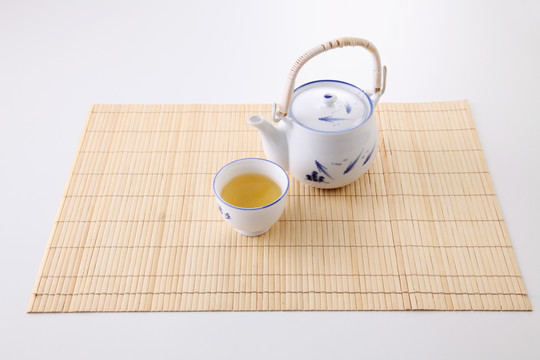 竹席日本白茶壶