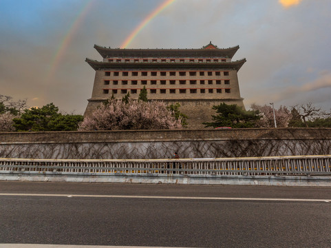 中国北京明城墙遗址公园东南角楼