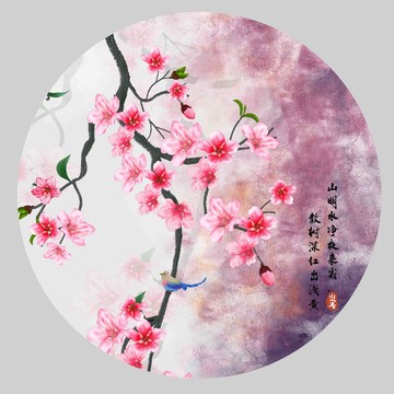 桃花插画