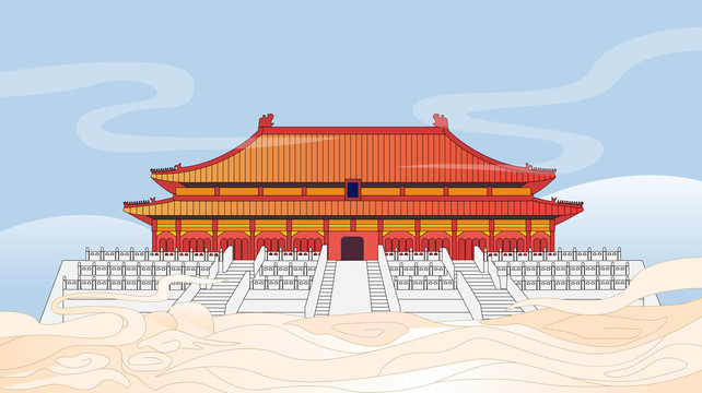 北京故宫插画