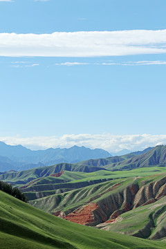 蓝天白云群山