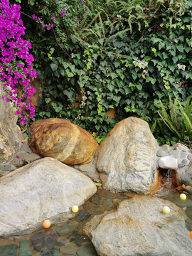 温泉景观自然石头