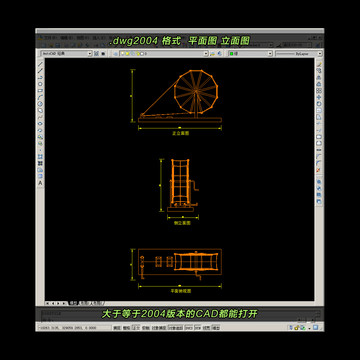纺织机CAD平面图立面图