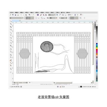 老屋背景cdr矢量图