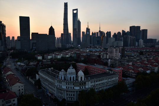 上海城市建筑风光夜景