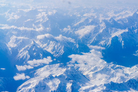 飞往拉萨的飞机上航拍雪山25