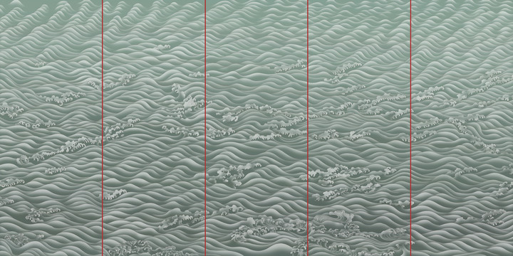 工筆畫海浪海濤