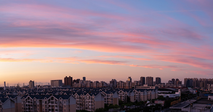 上海嘉定安亭黄昏