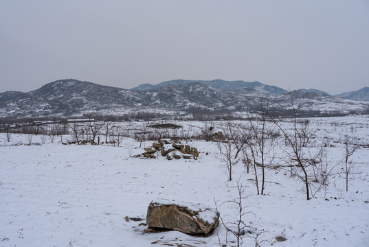 乡村田园雪景