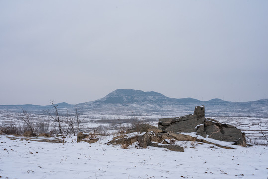 乡村田园雪景