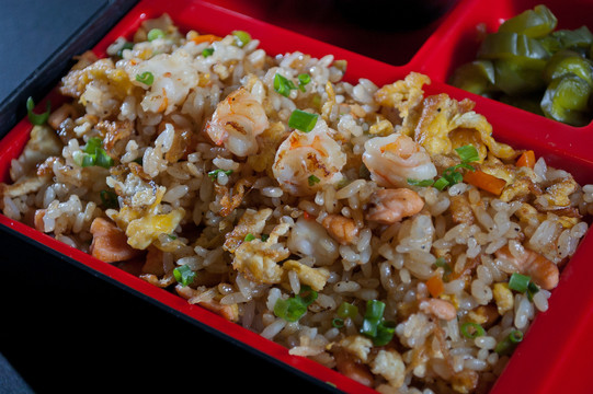 海鲜蛋炒饭特写