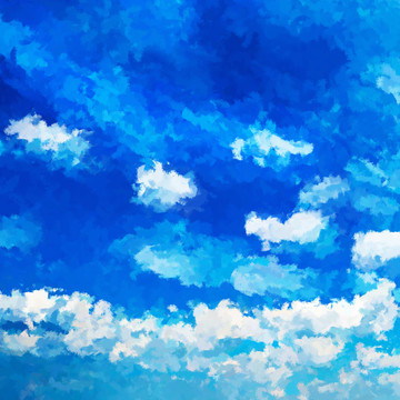唯美天空云海云彩油畫背景
