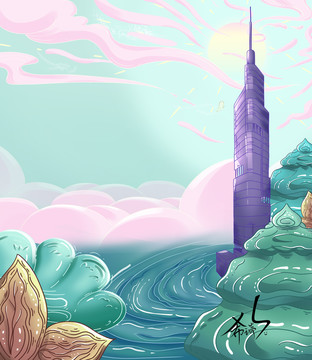 南京鼓樓包裝插畫