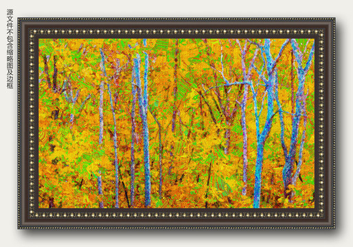 秋季树林装饰画