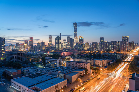 北京商务区夜景