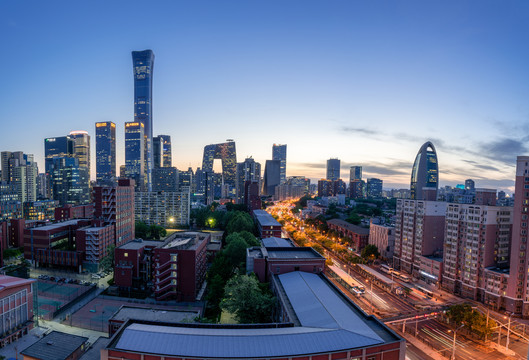 北京商务区夜景