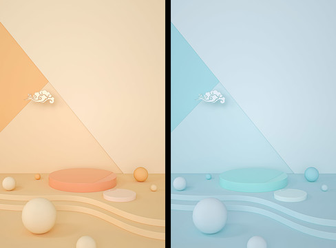 電商地產(chǎn)海報(bào)背景一含c4d