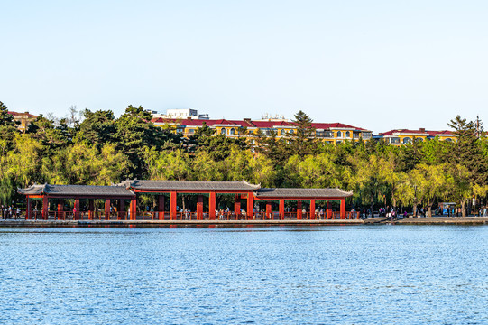 春季的中国长春南湖公园风景