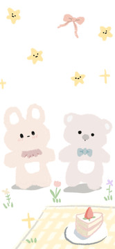 熊熊和兔兔壁纸